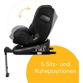Osann Eno360 SL i-Size , drehbarer Kindersitz 40-150 cm, Reboarder mit Isofix und Standfuß – All Black - Schwarz