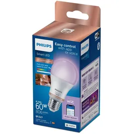 Philips WiZ Smart LED A60 Birne 8,5W = 60W E27 matt 806lm CCT 2200K-6500K Dimmbar App Amazon Alexa Google WiFi