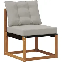 vidaXL Outdoor-Sofa Massives Akazienholz und Textilene grau
