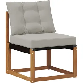 vidaXL Outdoor-Sofa Massives Akazienholz und Textilene grau