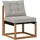 vidaXL Outdoor-Sofa Massives Akazienholz und Textilene grau
