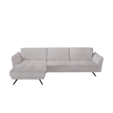 Lounge Collection Eckcouch Flachgewebe 285 cm Silber