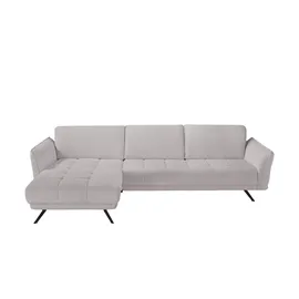Lounge Collection Eckcouch Flachgewebe 285 cm Silber