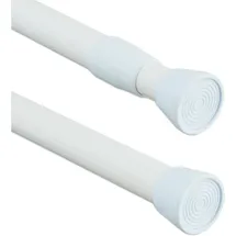 Relaxdays - Teleskopstange, 150–280 Cm, Klemmstange Für Duschvorhang, Gardine, Türrahmen, Edelstahl, Ohne Bohren, Weiß
