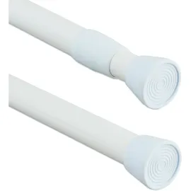 Relaxdays - Teleskopstange, 150–280 Cm, Klemmstange Für Duschvorhang, Gardine, Türrahmen, Edelstahl, Ohne Bohren, Weiß