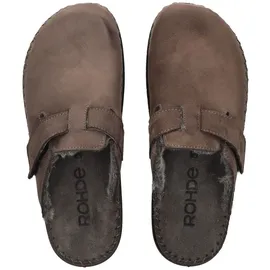 ROHDE Herren Pantoffel Hausschuh Leder Warmfutter Alassio 6790, Größe:41 EU, Farbe:Braun