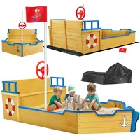 Kidiz Sandkasten Ahoi mit Abdeckung Blau