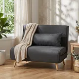 HOMCOM Schlafsessel 3 in 1 Sessel mit Schlaffunktion mit Lendenkissen, Grau