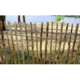 H4L Staketenzaun Holzzaun 120cm Höhe, Haselnuss, Zaun 5m Länge, Gartenzaun, 4-6cm Lattenabstand,