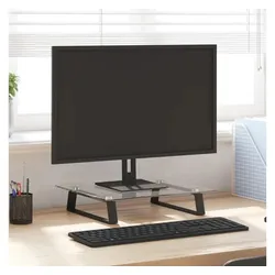 vidaXL Monitorständer Schwarz 40x35x8 cm Hartglas und Metall Monitorständer schwarz