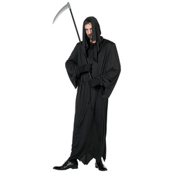Wilbers Monster-Kostüm Totengräber Kostüm Herrenkostüme – Schwarzer Tod-Robe mit Schnur Gr. 48 – 64 schwarz 48-48