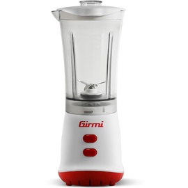 Girmi FR02 Mixer, 350 W, 2 Geschwindigkeiten, Pulse-Funktion, 0,6 Liter Kapazität, Edelstahlklingen, Dosierdeckel, Ausgießer, Kunststoff, Weiß.