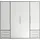 SchlafKONTOR Drehtürenschrank Lyss 206 x 194 x 58 cm Grau/Weiß