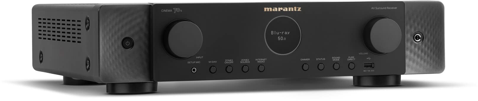 Marantz Cinema 70s 7.2-Kanal AV-Receiver, HiFi Verstärker, Alexa kompatibel, 6 HDMI Eingänge und 1 Ausgang, 8K-Video, Bluetooth, WLAN, Musikstreaming, Dolby Atmos, AirPlay 2, HEOS Multiroom, schwarz