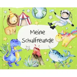Papierdrachen Freundebuch für Kinder - Schule Grün