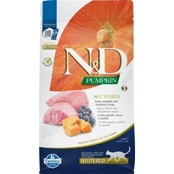 FARMINA N&D Kürbis Katze Kastriert Adult Lamm & Heidelbeere für Kastraten 1,5 kg
