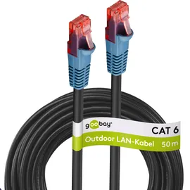 goobay Outdoor-LAN-Kabel CAT6 50m Schwarz