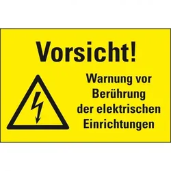 Schild I Kombi-Warnschild Vorsicht! Warnung vor Berührung..., Kunststoff, 300x200mm