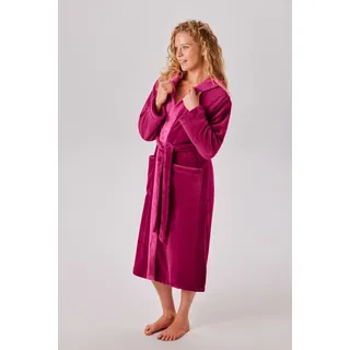 OTTO home Unisex-Bademantel Miia, ideal für Sauna, Spa & im Urlaub, Langform, Microfaser, Kapuze, Gürtel, weich und kuschelig, plüsch, für Damen und Herren, S-XL rosa S