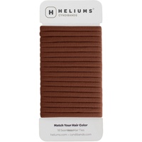 Heliums Nahtlose Haargummis – 18 Stück, braun, dünn, 6 mm, 4,4 cm Durchmesser, mittlerer Halt für feines bis normales Haar
