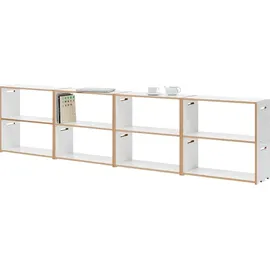 Tojo Mehrzweckregal "hochstapler 8er-Set", weiß, B:304cm H:73,5cm T:32cm, MDF, Regale, Bücherregal Standregal, in zwei Farben
