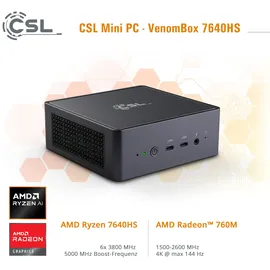 CSL VenomBox 7640HS Mini-PC AMD Ryzen 5 7640HS 5,0 GHz 8 GB RAM 1000 GB SSD Win 11 Home