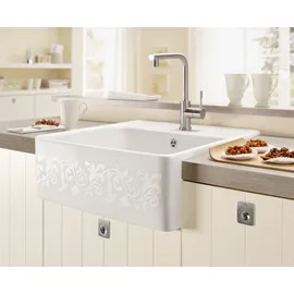 Villeroy & Boch Spülstein Einzelbecken snow white + Handbetätigung