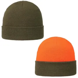 Lodenhut Manufaktur Lodenhut Wendemütze, oliv/orange