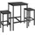 VASAGLE Bartisch mit 2 Stühlen 60 x 120 x 75 cm Ebenholzschwarz/Tintenschwarz