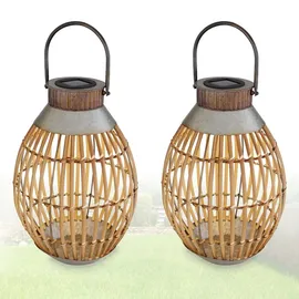 bmf-versand Solarleuchte Garten Laterne 2er Set 27cm Solarlampe Außen Außenleuchte Solar