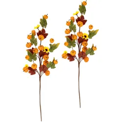 I.GE.A. Kunstzweig »Herbstzweige«, Mit Sonnenblumen, Kürbissen und Herbstlaub, 2er Set I.GE.A. orange