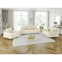 s-style möbel Sitzgarnitur, 3+2+1 Sigurd Beige, Chenille