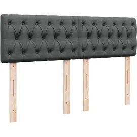 vidaXL Boxspringbett 140 x 200 cm Dunkelgrau
