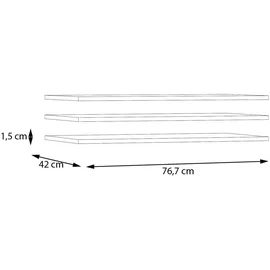 Forte Einlegeboden 3er Set 76,7 cm x 42 cm x 1,5 cm