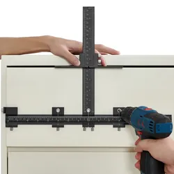 VEVOR Schrank Hardware Jig Einstellbare Punch Locator 0–25 cm Vertikal, Kabinett Hardware Jig 0–20 cm Horizontal Bohrführung Punch Locator Aluminiumlegierung Drill Punch Locator Schubladen usw.