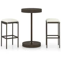 vidaXL Gartenbar-Set 3-tlg. Braun