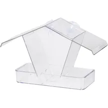 Dobar 11503 Fenster-Vogelfutterhaus - Futterstation aus Kunststoff - Wildvogelfutterspender mit Saugnäpfen - Futtersäule für Fenster - Futterhaus mit Futtertablet - 24 x 9,6 x 15 cm - Transparent