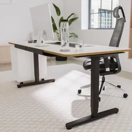 Yaasa Schreibtisch Desk Pro 180 x 80 cm Multiplex-Weiß/Schwarz