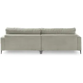 KAWOLA Ecksofa Cara Cord Recamiere links steingrau