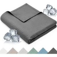 Blumtal Kühldecke 200x230 cm - Bambus Sommerdecke für Sofa