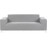 Beliani Gartensofa Stoff grau mit Metallgestell weiß Outdoor Indoor Modern Rovigo
