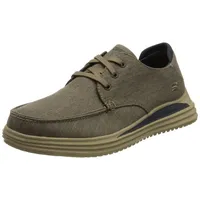 Skechers Herren Proven Forenzo Flacher Slipper, Khaki Washed Canvas, 41 EU - 41 EU