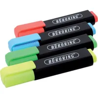Büroring Textmarker 4er Etui (gelb, rot, blau, grün)
