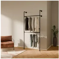 PAMO Kleiderstange Wandmontage 180 kg Traglast - Offener Kleiderschrank