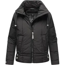 NAVAHOO Damen Winter Jacke Recyceltes Kurz Winterjacke gefütterter Steh Kragen Luftzauber