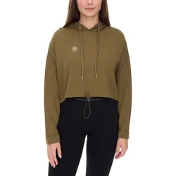 YOU DO YOU Damen Cropped-Hoodie mit Kapuze Alltags-Pullover Yoga-Mode 905081 Khaki - L