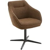 Koinor Armlehnstuhl, Braun, Textil, Drehkreuz, 60x68x84 cm, Goldenes M, Dgm, Beinauswahl, Lederauswahl, Stoffauswahl, Typenauswahl, inklusive Armlehnen, Gestellauswahl, mit Griff, automatische Rückholfunktion, Sitzfläche 320° drehbar, Esszimmer, Stühle, Esszimmerstühle, Armlehnenstühle