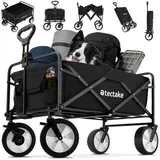 Tectake Bollerwagen faltbar schwarz