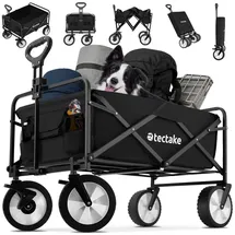 Tectake Bollerwagen faltbar schwarz