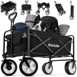 Tectake Bollerwagen faltbar schwarz